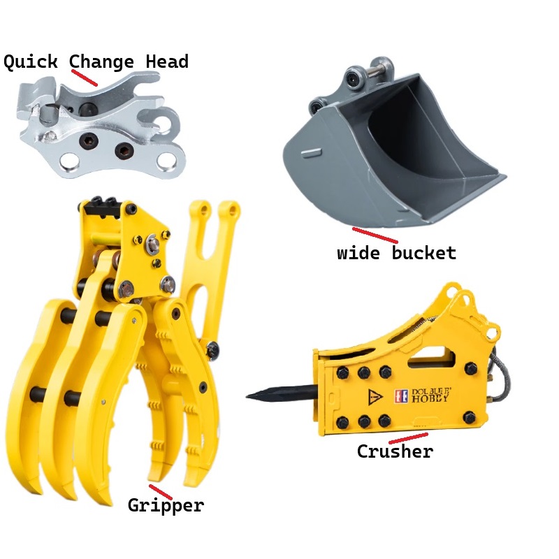 Rc Hydraulic Quick Coupler Bucket - Металлическая быстросъемная муфта Double E EC160E/большое